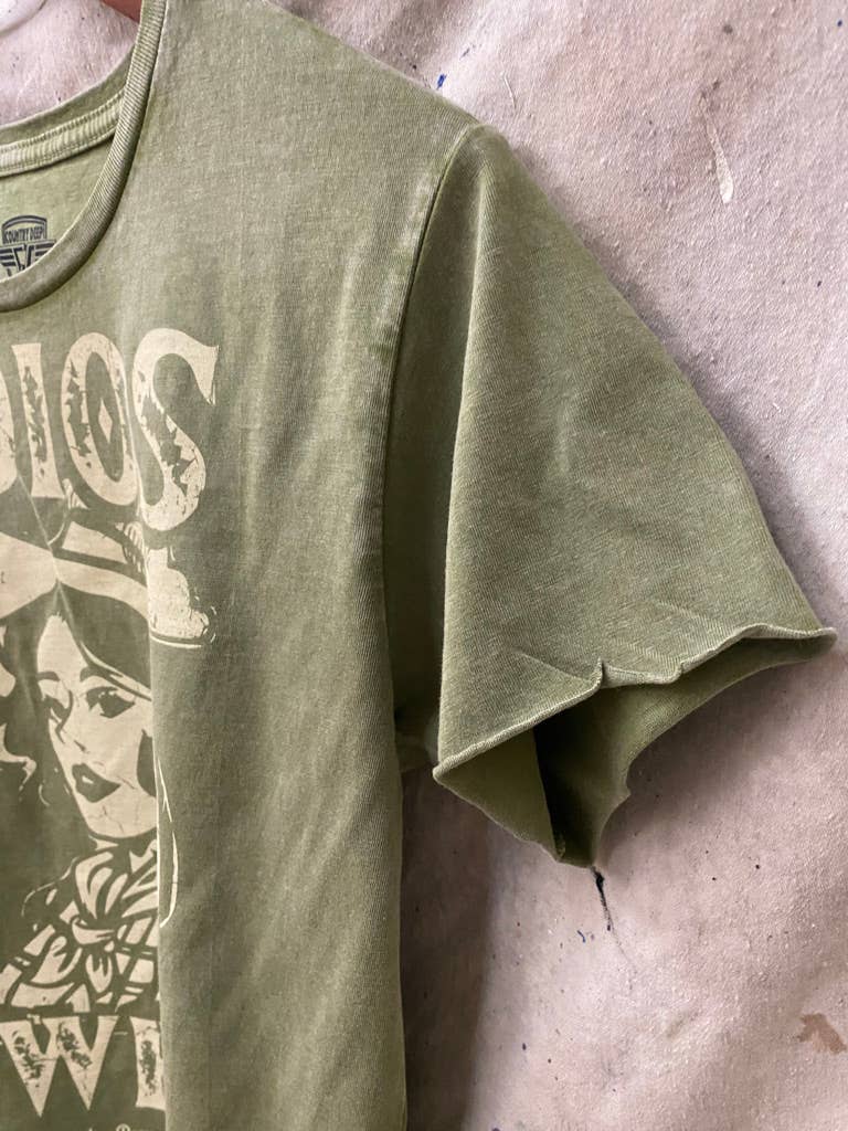 Adios Cowboy regular Cropped Acid wash T-shirt