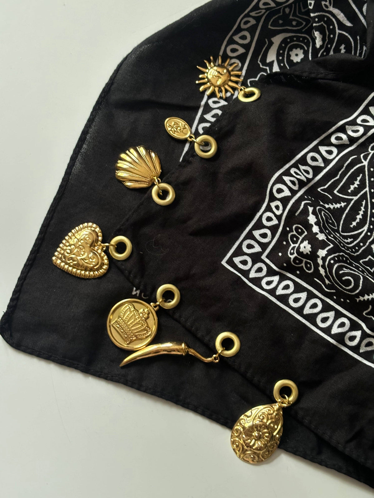 Black Bandana Charm Necklace