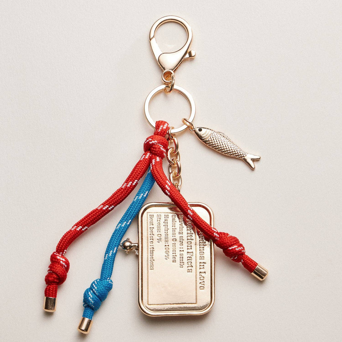 Sardine Tin Keychain with Tassel Charm