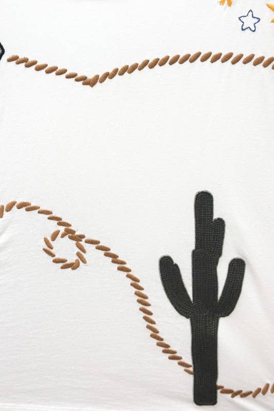 MUSCLE TOP WITH WESTERN EMBROIDERY