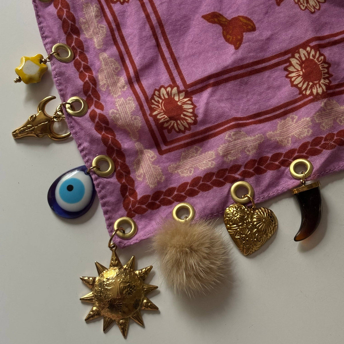 Purple Bandana Necklace Charm