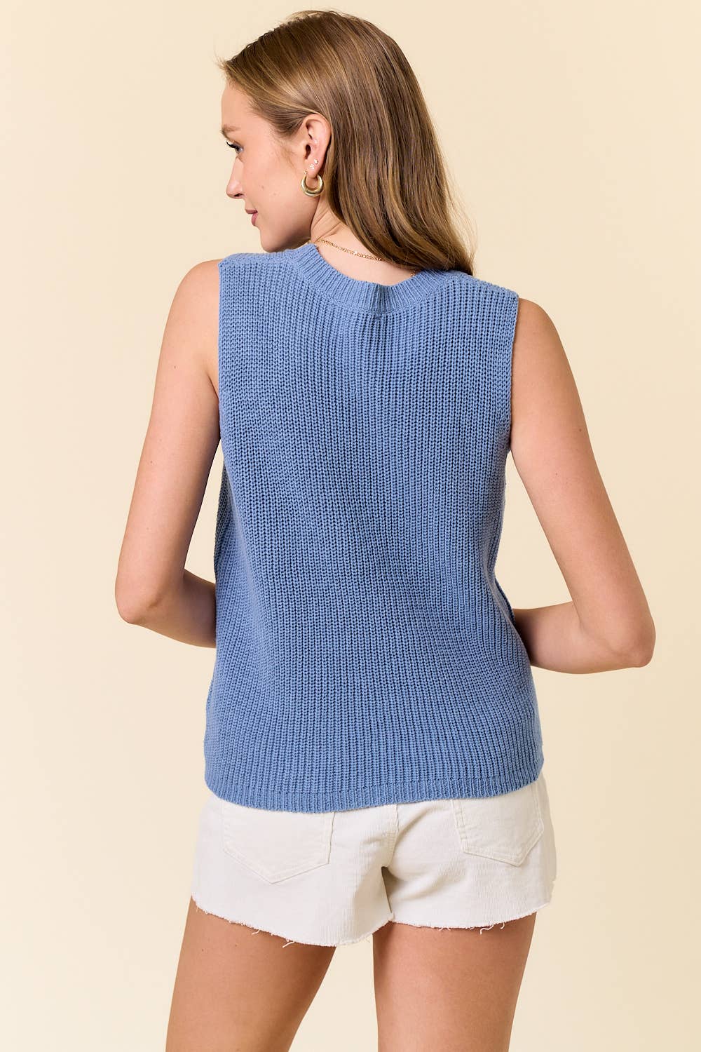 BLUE BEACH SWEATER TANK TOP