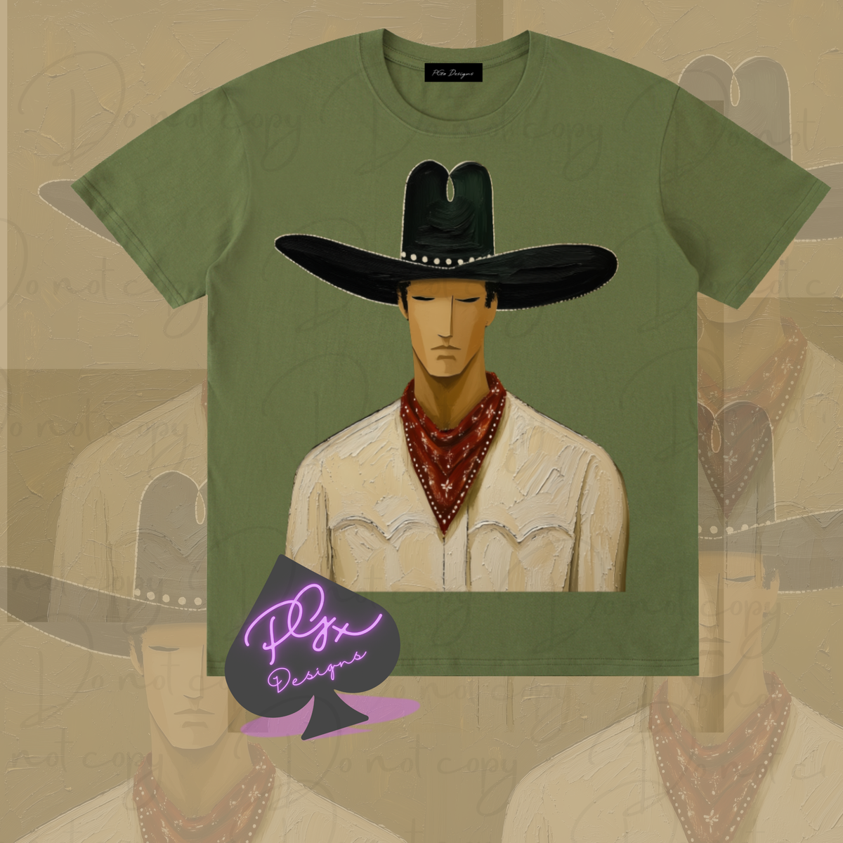 EMBELLISHED RODEO COWBOY OVERSIZED STATEMENT GRAPHIC TEE