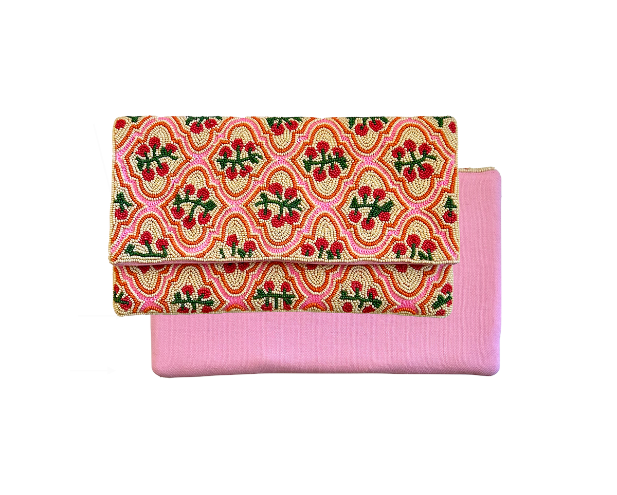 Tomato Crossbody Beaded Clutch Bag, Tomatoes Bag Lily Posh