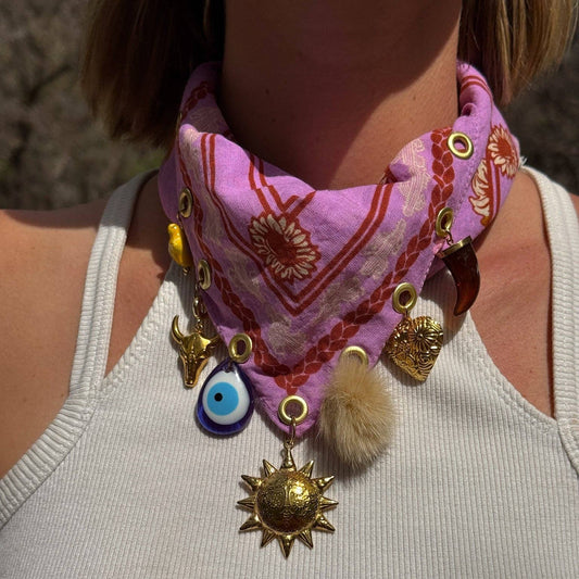 Purple Bandana Necklace Charm