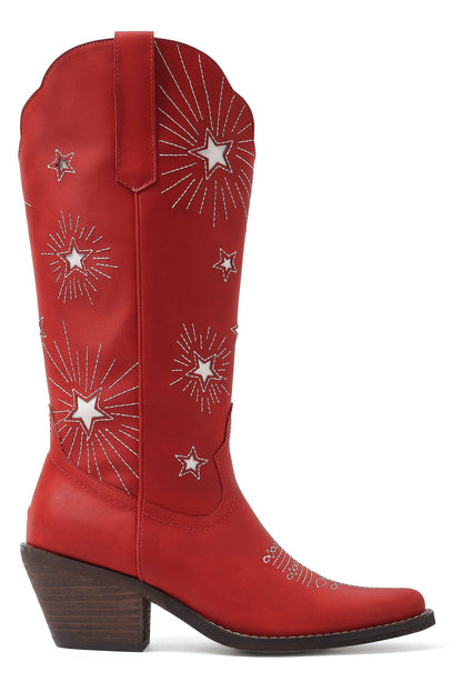 Red Radiant Star Western Boots