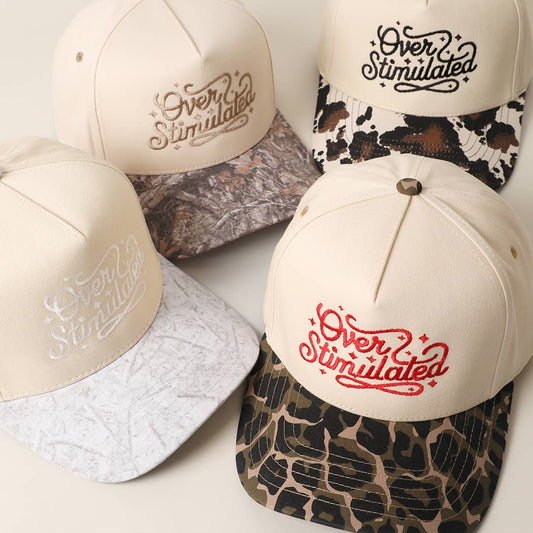 Over Stimulated Embroidered Two-Tone Trucker Hat