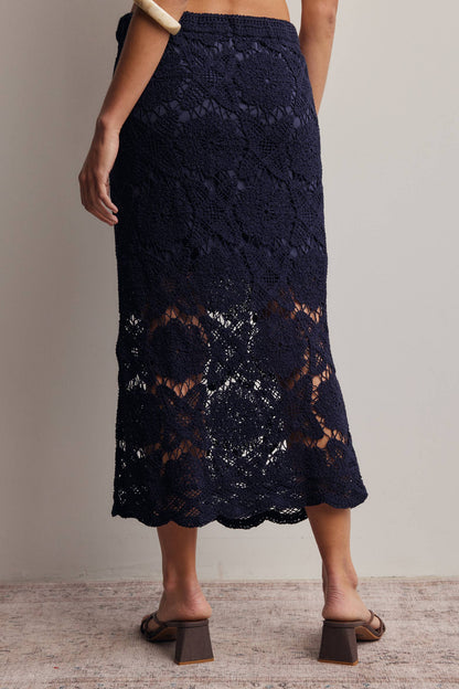 Crochet Lace Midi Skirt FWSK003
