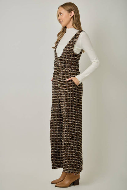 Tweed Low Neck Jumpsuit