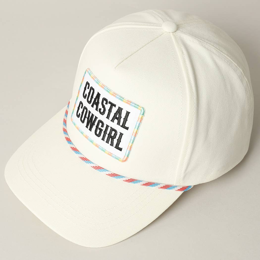 Coastal Cowgirl Embroidery Patch Trucker Hat