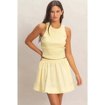 Sleeveless Ribbed Top And Skirt Set