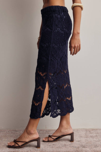 Crochet Lace Midi Skirt FWSK003