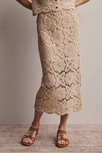 Crochet Lace Midi Skirt FWSK003