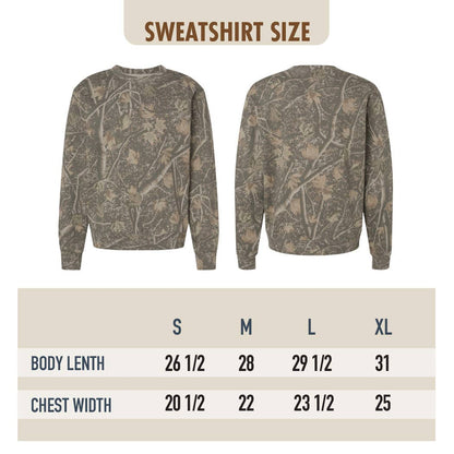 MAMA Puff Print Deadwood Tree Camo Crewneck Sweatshirt
