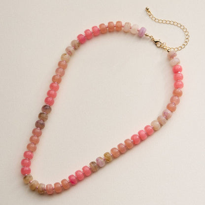 Gradient Color Round Disc Beaded | Necklace