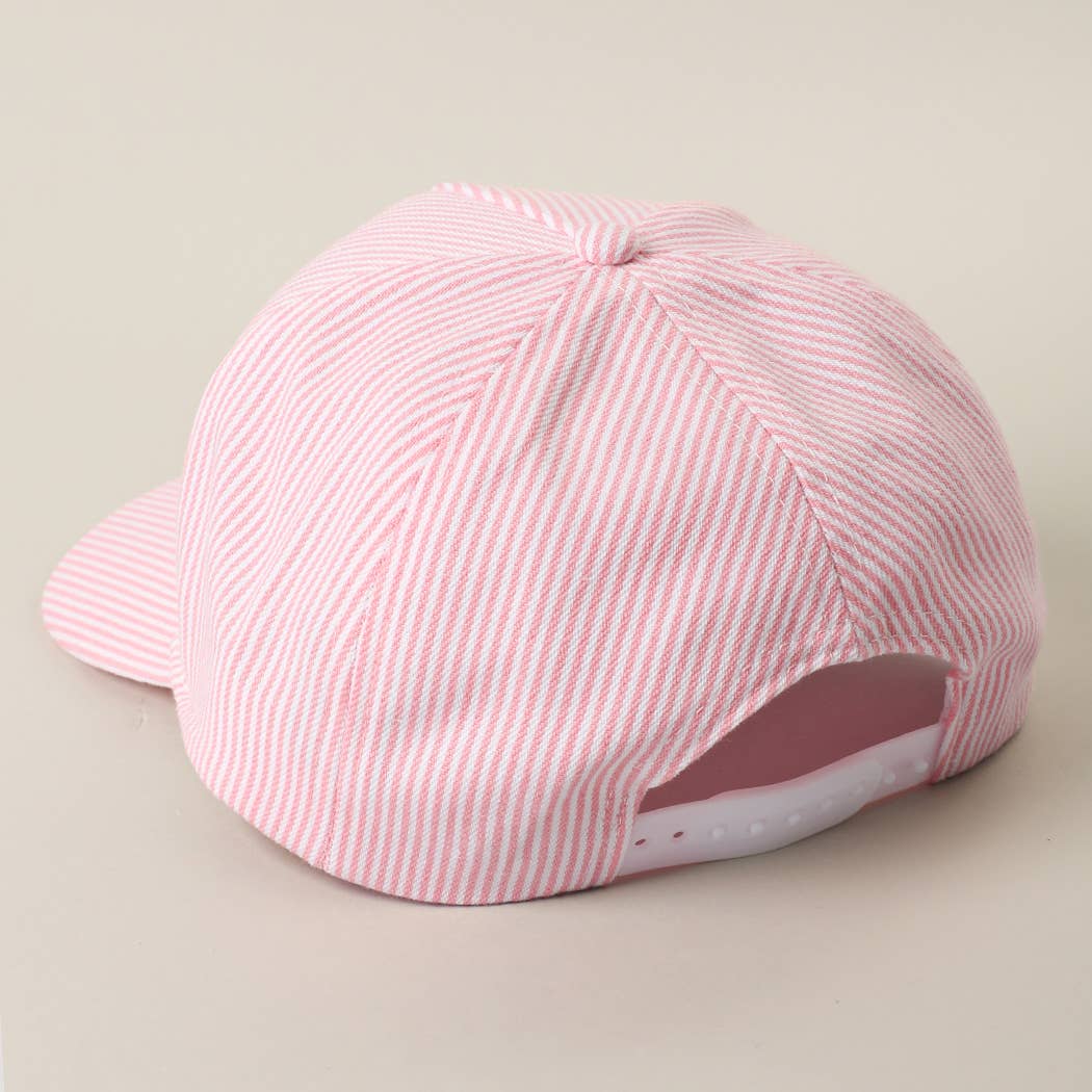 Lobster Embroidered Patch Seersucker Trucker Hat