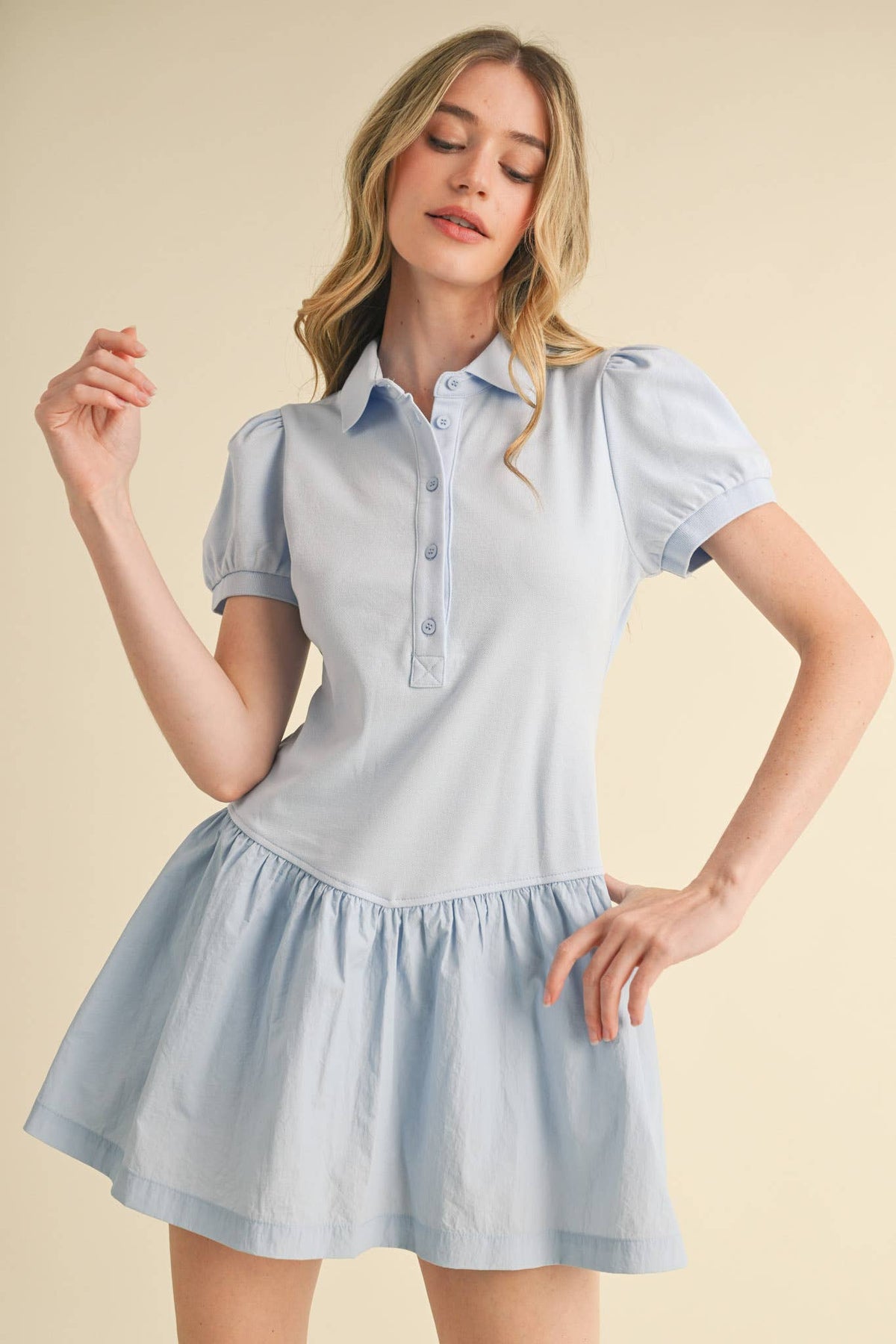 BLUE POLO MINI DRESS