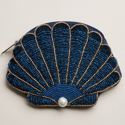 Seashell Beaded Coin Purse | Pearl Accent