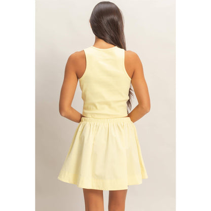 Sleeveless Ribbed Top And Skirt Set
