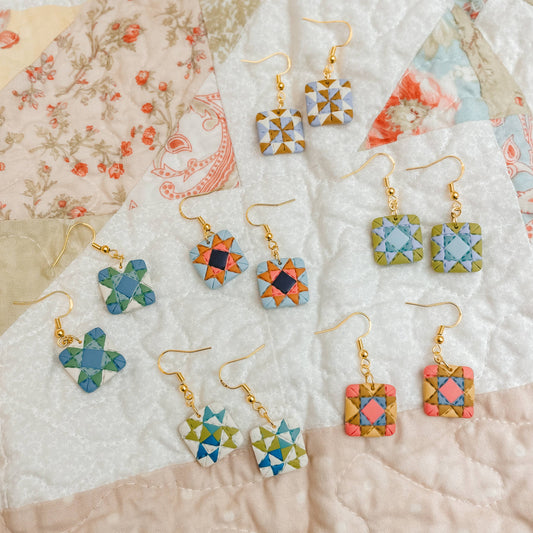 Assorted Pack: Quilt Block Dangle Earrings