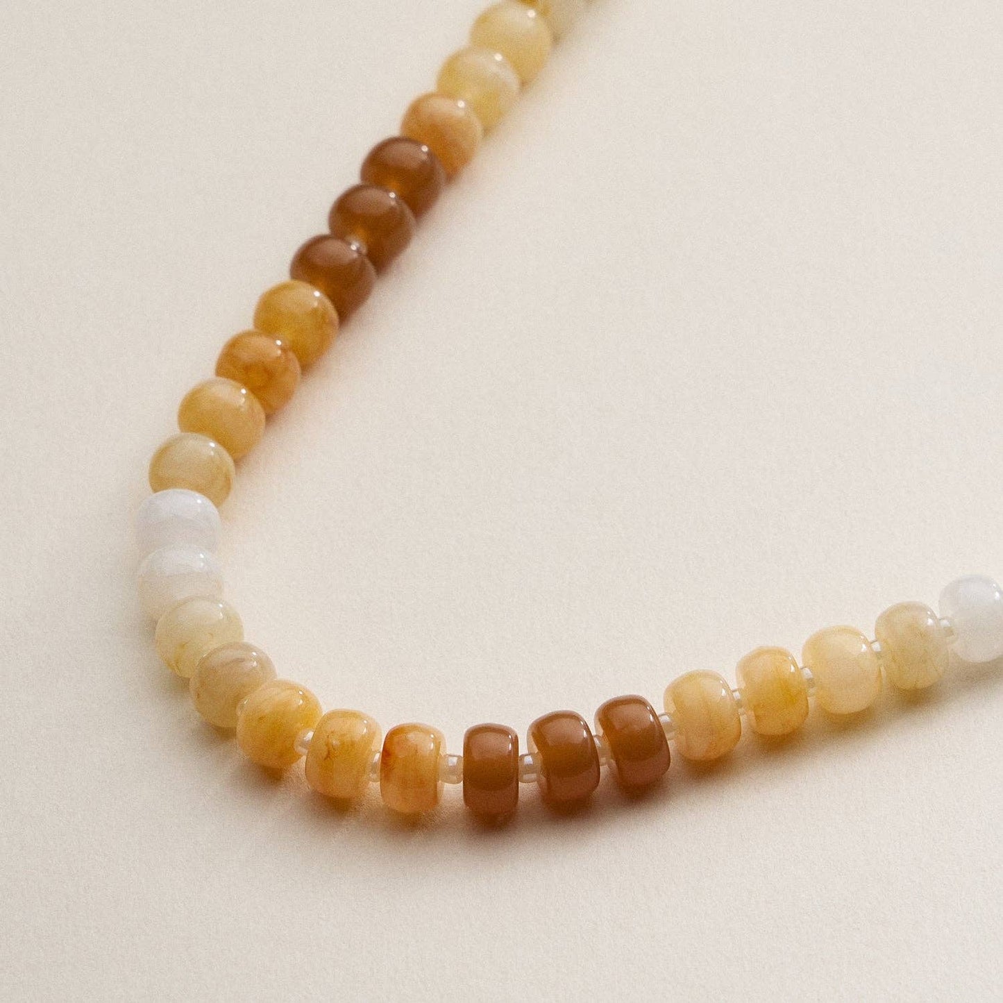 Gradient Color Round Disc Beaded | Necklace