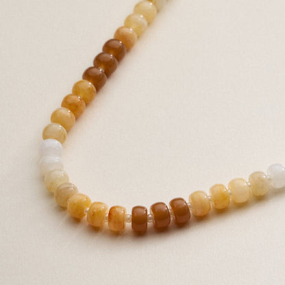 Gradient Color Round Disc Beaded | Necklace