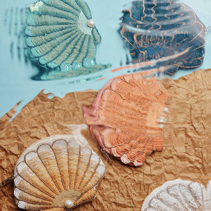 Seashell Beaded Coin Purse | Pearl Accent
