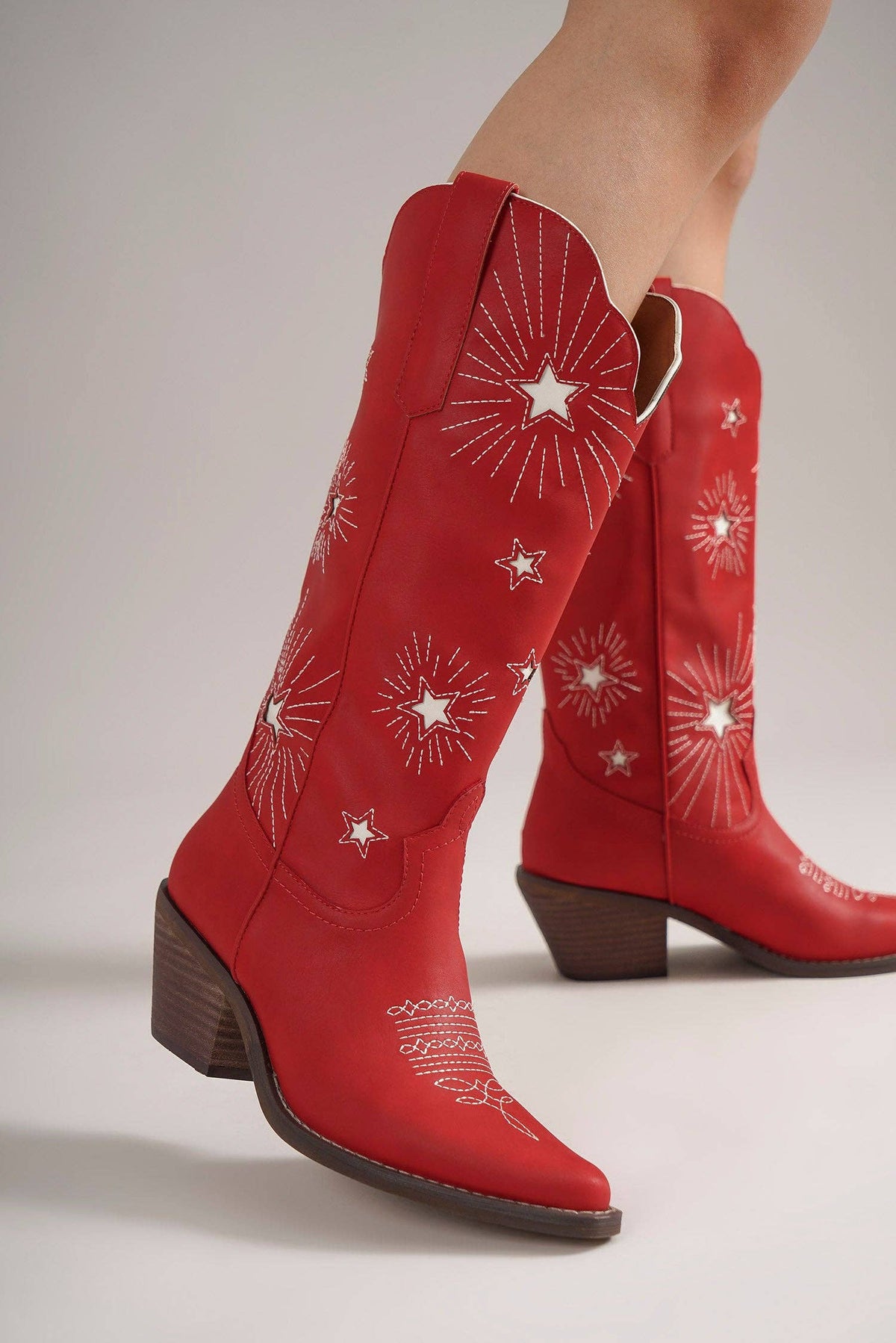Red Radiant Star Western Boots