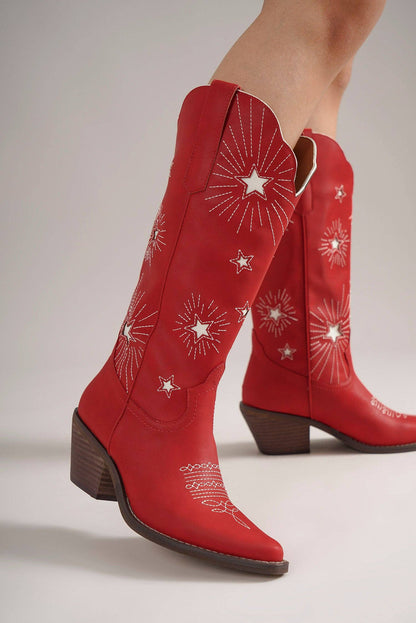 Red Radiant Star Western Boots
