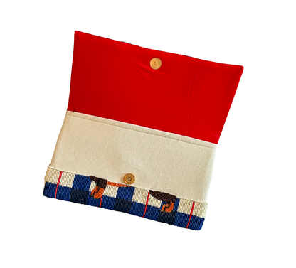 Dachshund Clutch Crossbody Plaid Beaded Bag