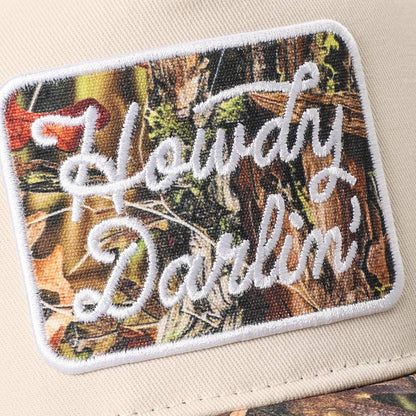 Howdy Darlin' Embroidered Patch Contrast Crown Camo Brim Cap