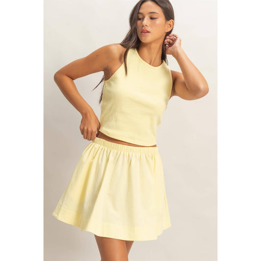 Sleeveless Ribbed Top And Skirt Set