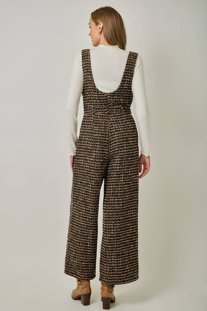Tweed Low Neck Jumpsuit