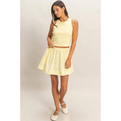 Sleeveless Ribbed Top And Skirt Set