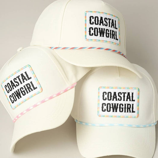 Coastal Cowgirl Embroidery Patch Trucker Hat