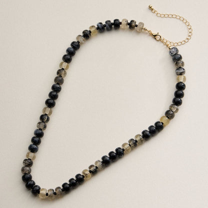 Gradient Color Round Disc Beaded | Necklace