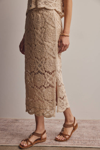 Crochet Lace Midi Skirt FWSK003