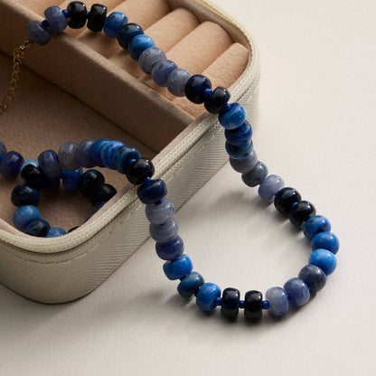 Gradient Color Round Disc Beaded | Necklace