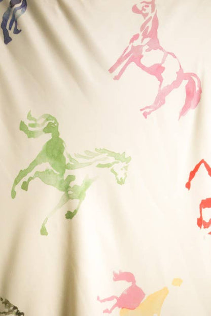 LS72042T-COLORFUL HORSE PRINTED SKIRT