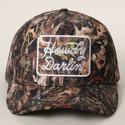 Howdy Darlin' Embroidered Patch Contrast Crown Camo Brim Cap
