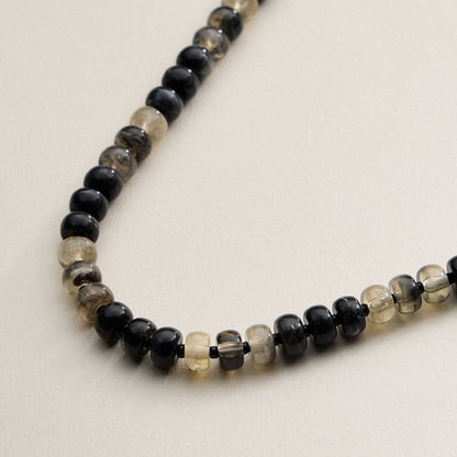 Gradient Color Round Disc Beaded | Necklace
