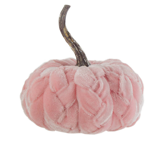 5.75" Pink Velvet Pumpkin Fall Autumn