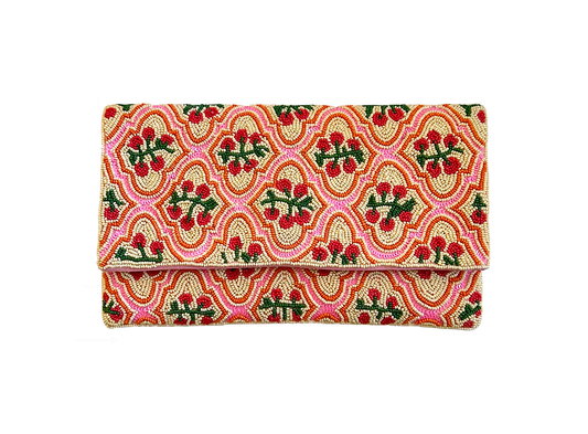 Tomato Crossbody Beaded Clutch Bag, Tomatoes Bag Lily Posh