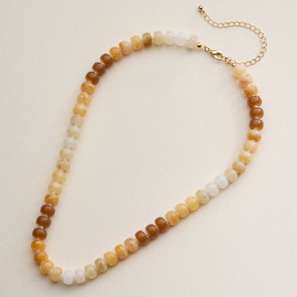 Gradient Color Round Disc Beaded | Necklace