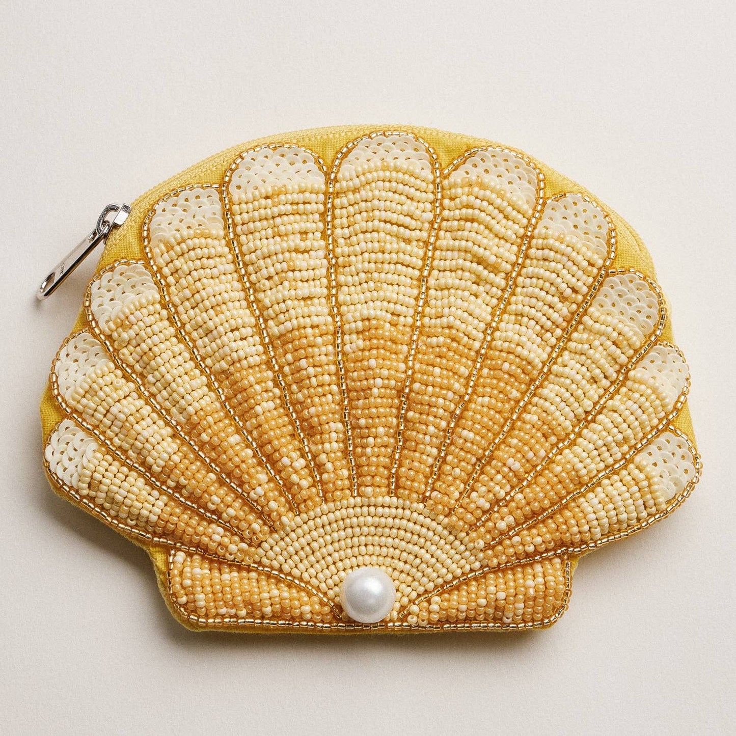 Seashell Beaded Coin Purse | Pearl Accent