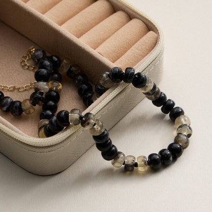 Gradient Color Round Disc Beaded | Necklace
