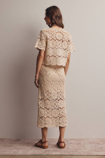 Crochet Lace Midi Skirt FWSK003