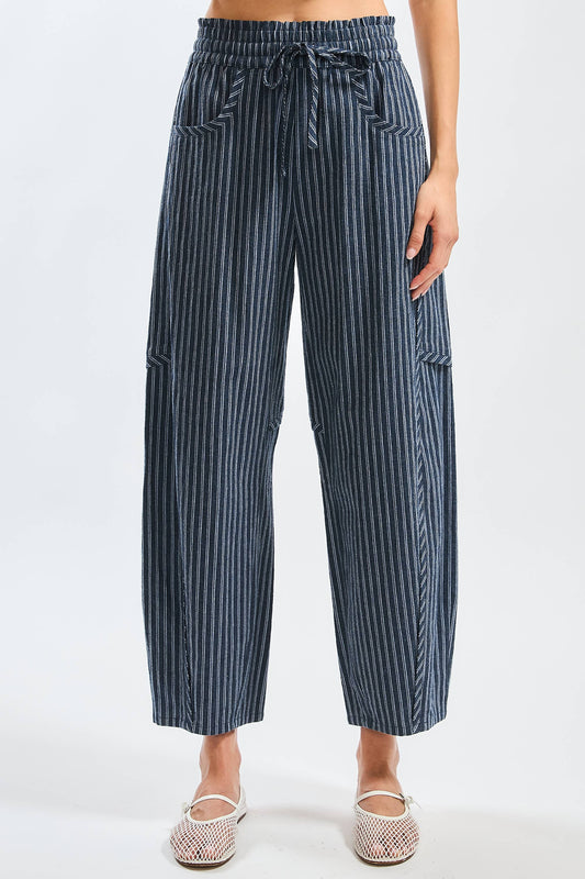 CB10394J Pinstripe Drawstring Pants