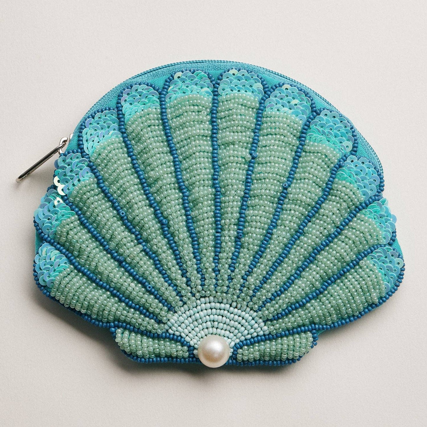 Seashell Beaded Coin Purse | Pearl Accent