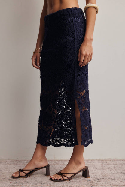 Crochet Lace Midi Skirt FWSK003